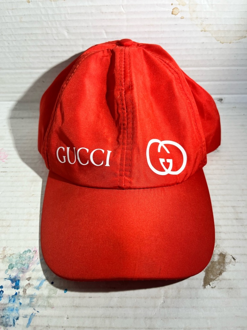 Gucci GG Red Logo Nylon Baseball Cap